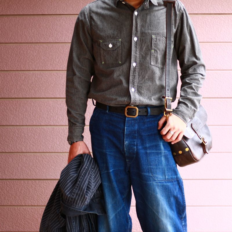 TCB jeans TCBジーンズ Catlight Shirts Covert Black Chambray 5.2oz キャットライトシャツ ブラックシャンブレー