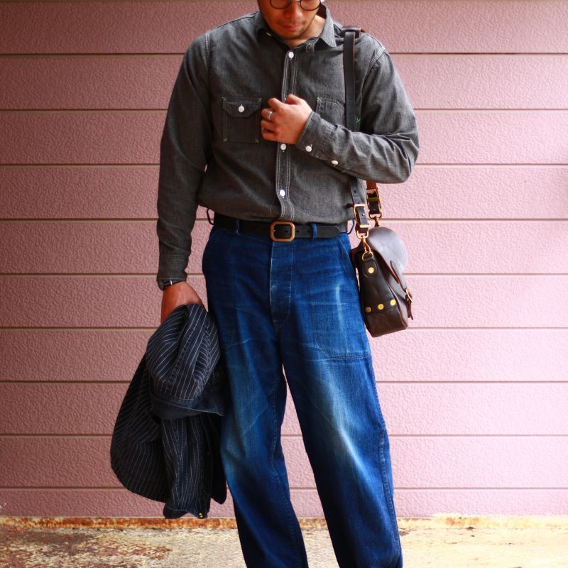 TCB jeans TCBジーンズ Catlight Shirts Covert Black Chambray 5.2oz キャットライトシャツ ブラックシャンブレー