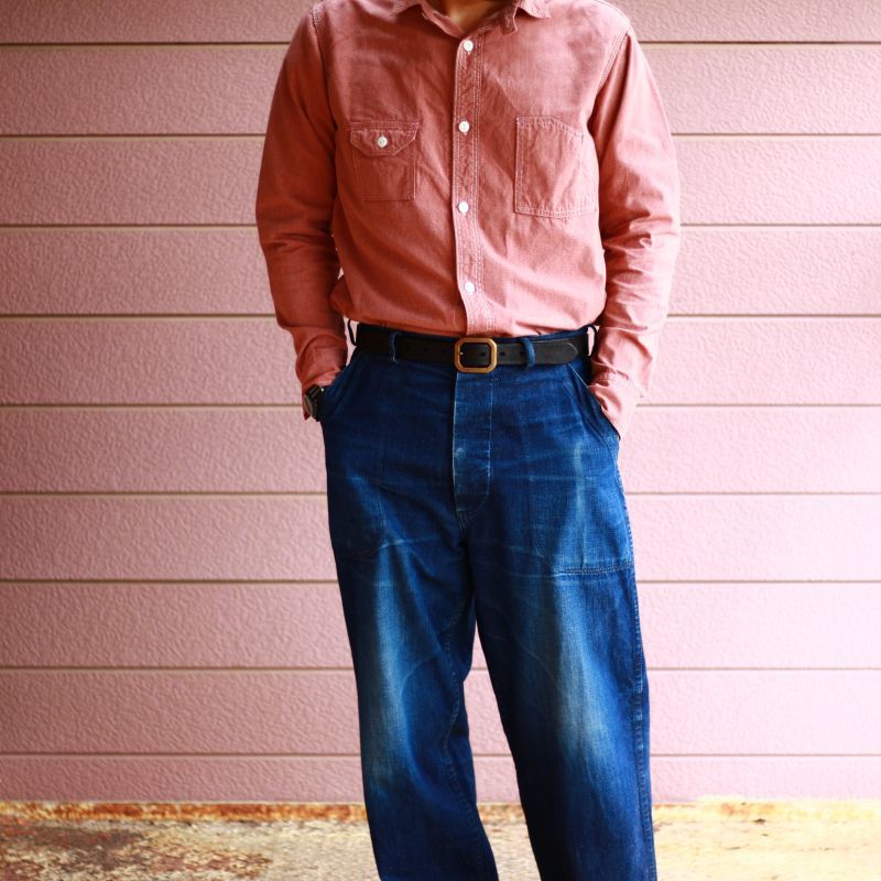 TCB jeans TCBジーンズ Catlight Shirts Covert Red Chambray 5.2oz キャットライトシャツ レッドシャンブレー