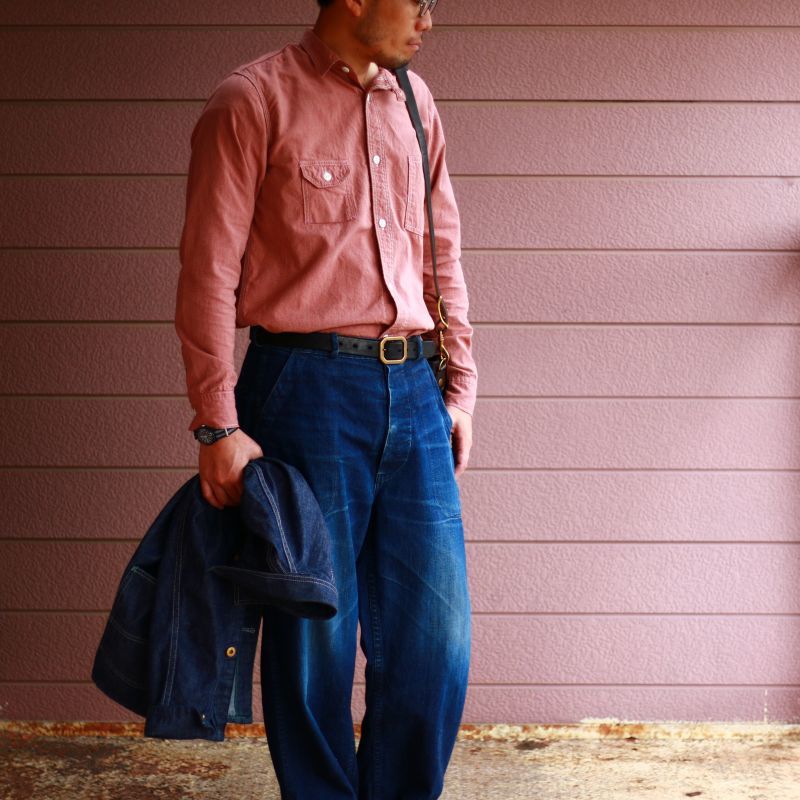 TCB jeans TCBジーンズ Catlight Shirts Covert Red Chambray 5.2oz キャットライトシャツ レッドシャンブレー