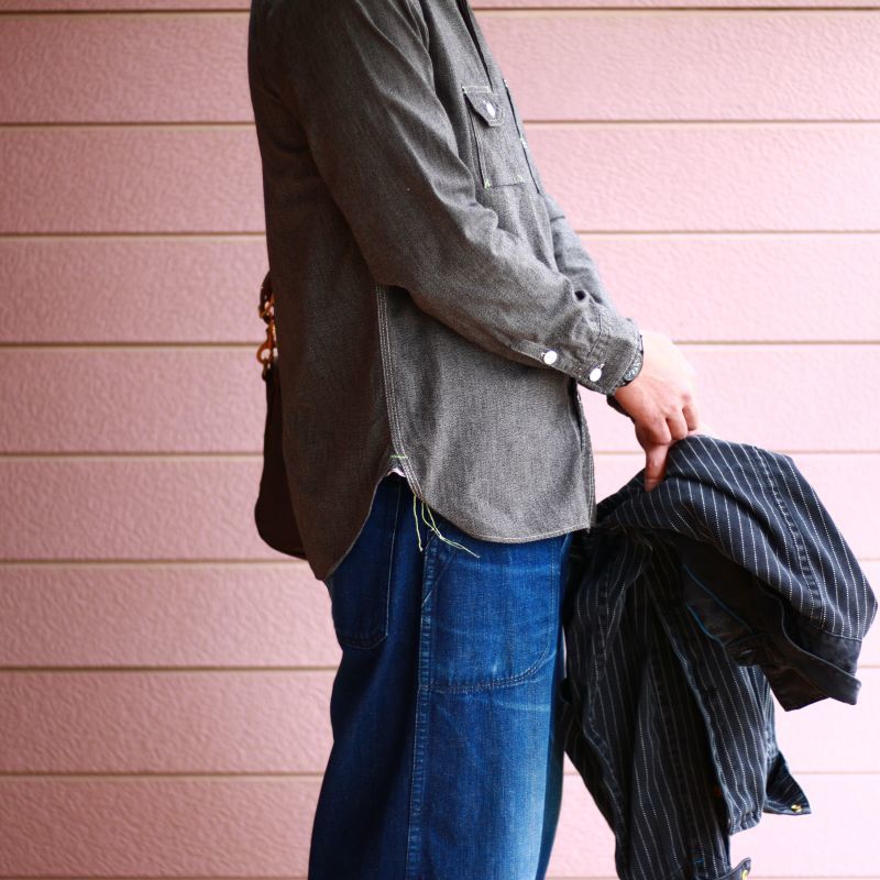 TCB jeans TCBジーンズ Catlight Shirts Covert Black Chambray 5.2oz キャットライトシャツ ブラックシャンブレー