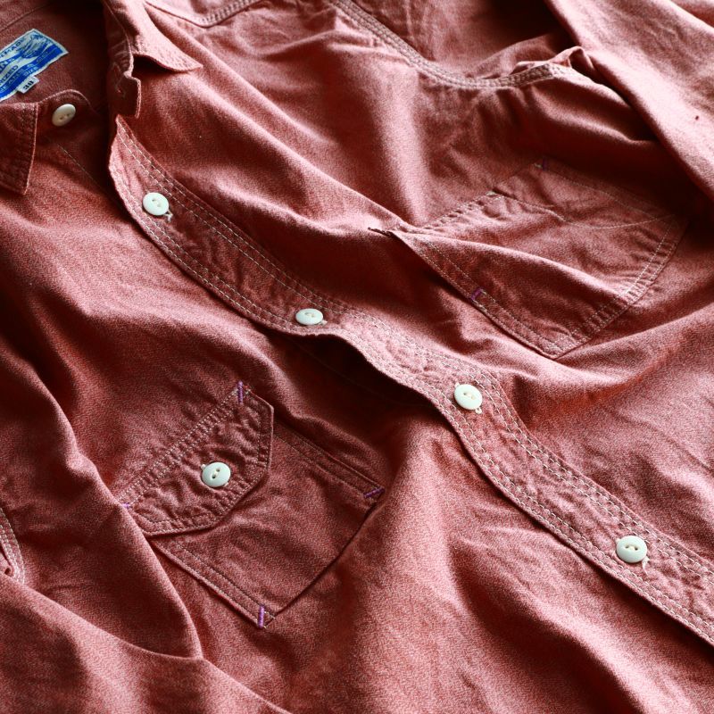 TCB jeans TCBジーンズ Catlight Shirts Covert Red Chambray 5.2oz キャットライトシャツ レッドシャンブレー