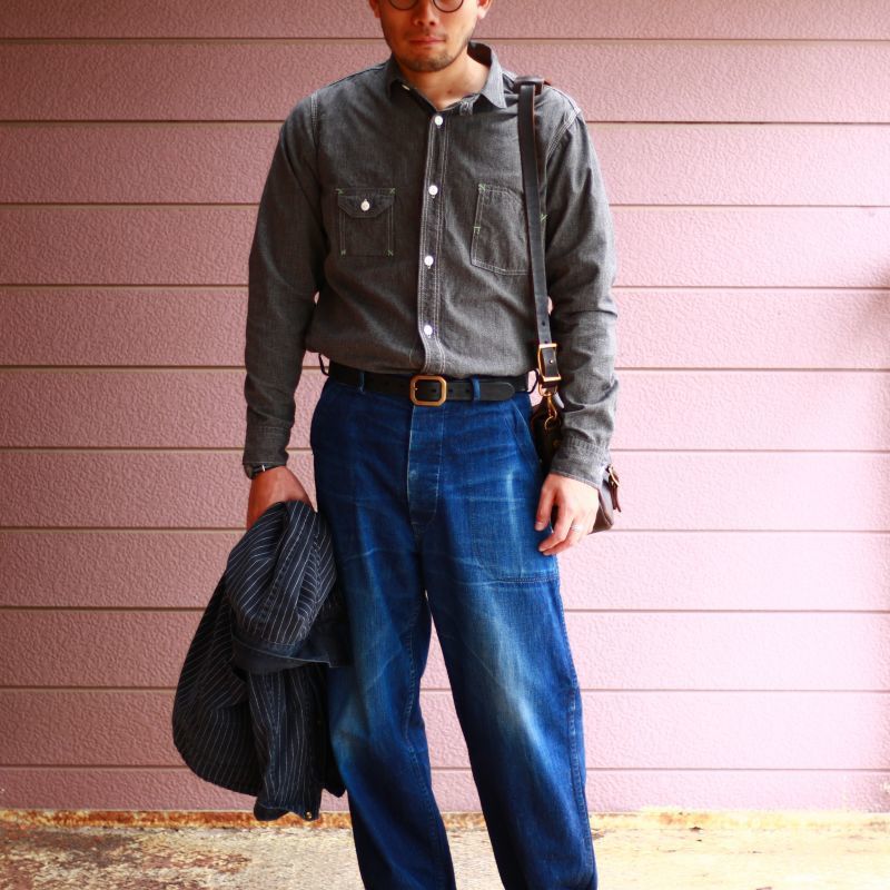 TCB jeans TCBジーンズ Catlight Shirts Covert Black Chambray 5.2oz キャットライトシャツ ブラックシャンブレー