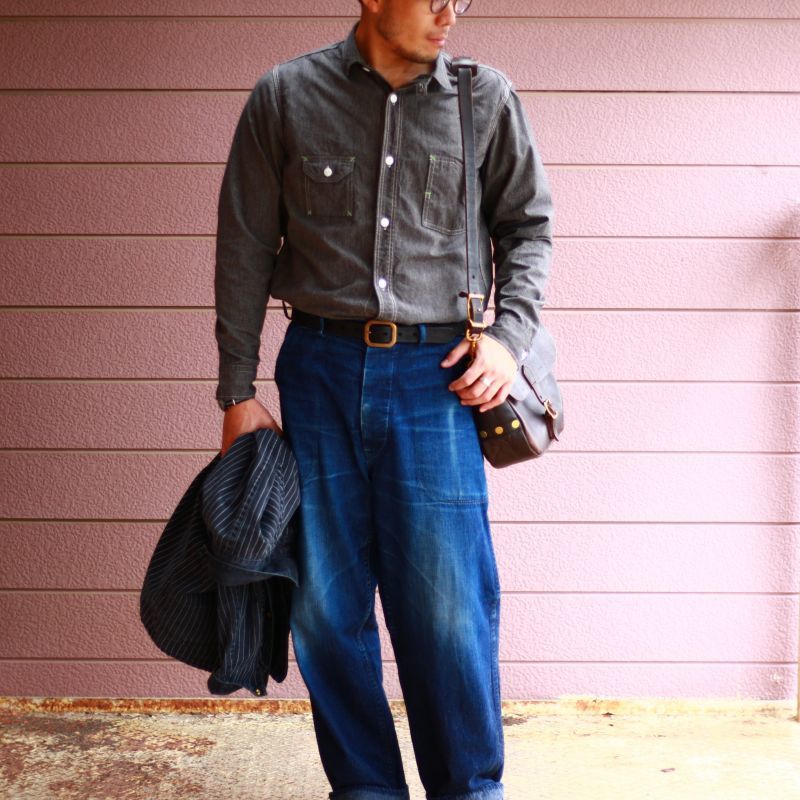 TCB jeans TCBジーンズ Catlight Shirts Covert Black Chambray 5.2oz キャットライトシャツ ブラックシャンブレー