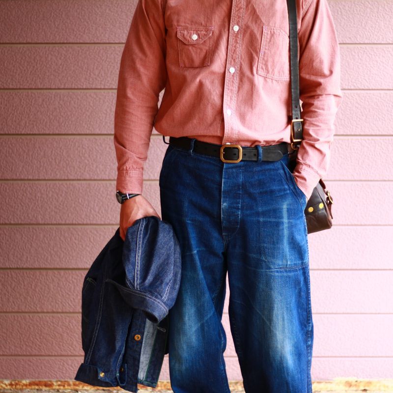 TCB jeans TCBジーンズ Catlight Shirts Covert Red Chambray 5.2oz キャットライトシャツ レッドシャンブレー