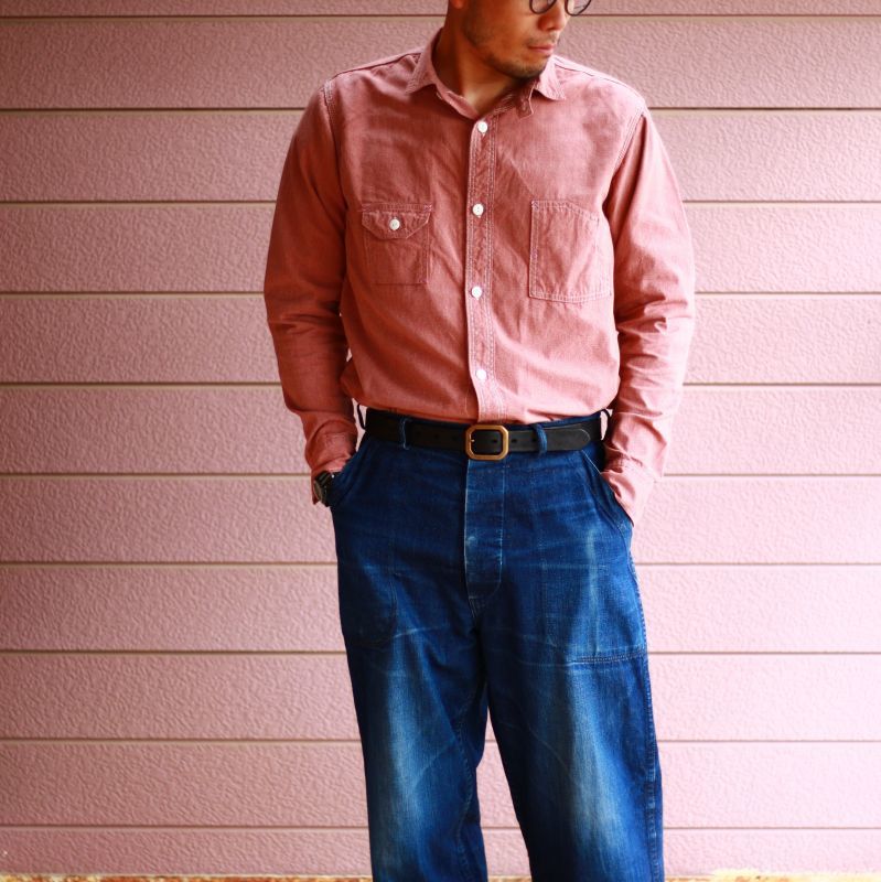 TCB jeans TCBジーンズ Catlight Shirts Covert Red Chambray 5.2oz キャットライトシャツ レッドシャンブレー