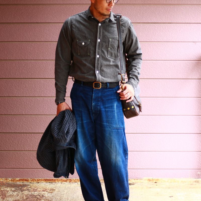 TCB jeans TCBジーンズ Catlight Shirts Covert Black Chambray 5.2oz キャットライトシャツ ブラックシャンブレー