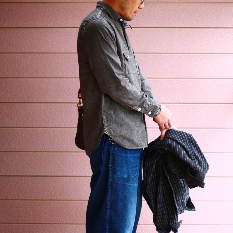 TCB jeans TCBジーンズ Catlight Shirts Covert Black Chambray 5.2oz キャットライトシャツ ブラックシャンブレー