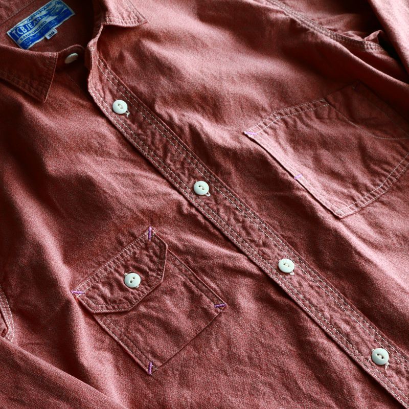 TCB jeans TCBジーンズ Catlight Shirts Covert Red Chambray 5.2oz キャットライトシャツ レッドシャンブレー