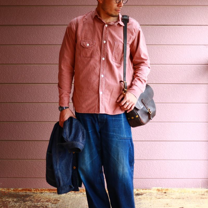 TCB jeans TCBジーンズ Catlight Shirts Covert Red Chambray 5.2oz キャットライトシャツ レッドシャンブレー