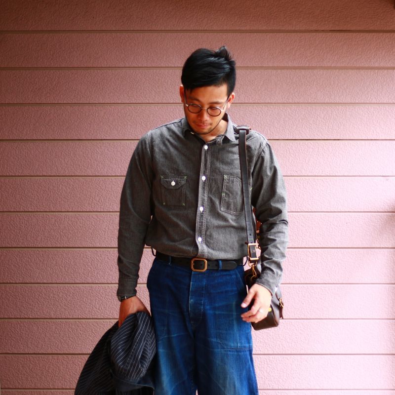 TCB jeans TCBジーンズ Catlight Shirts Covert Black Chambray 5.2oz キャットライトシャツ ブラックシャンブレー