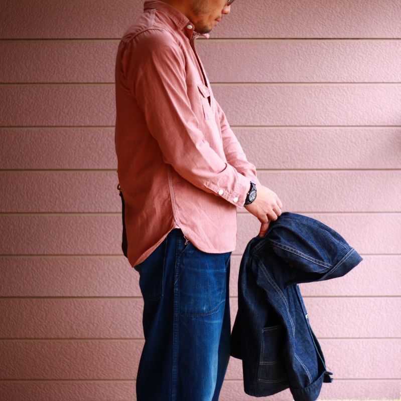 TCB jeans TCBジーンズ Catlight Shirts Covert Red Chambray 5.2oz キャットライトシャツ レッドシャンブレー