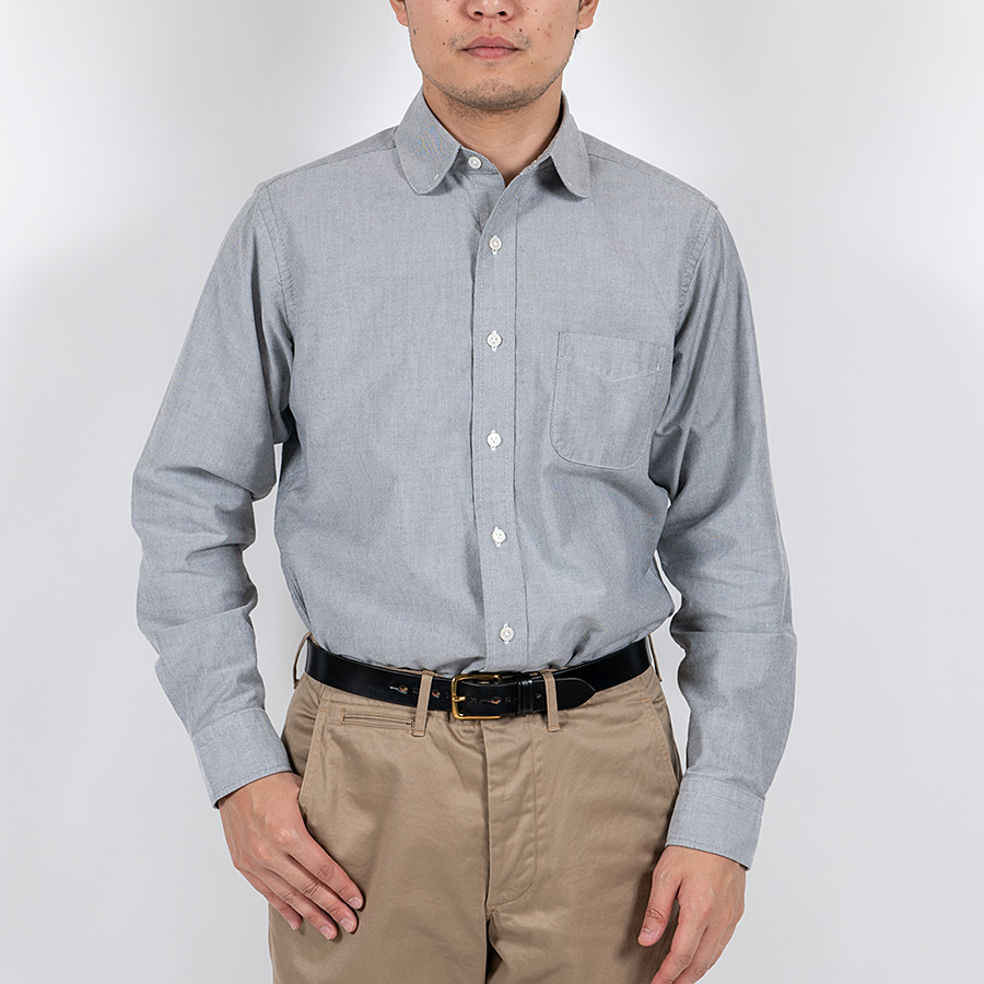 WORKERS ワーカーズ Pinhole Shirt, Black Grey Supima Oxford ピンホールシャツ ブラックグレイスーピマオックスフォード