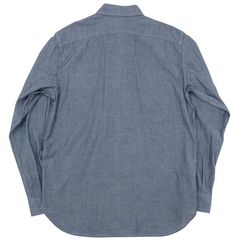 WORKERS ワーカーズ Lt Work Shirt, Lt Chambray, Stripe ライトワークシャツ ライトシャンブレーストライプ
