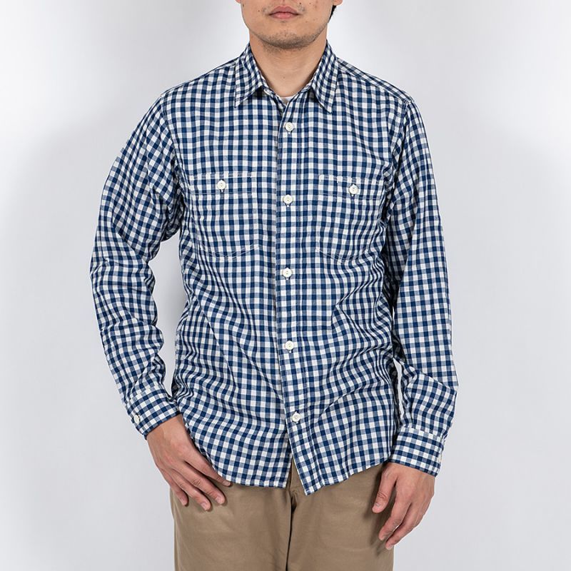 WORKERS ワーカーズ Lt Work Shirt, Lt Chambray, Gingham ライトワークシャツ ライトシャンブレーギンガム