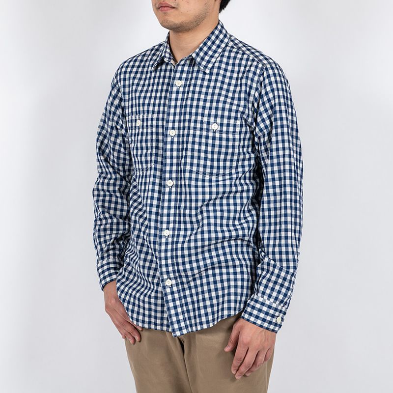 WORKERS ワーカーズ Lt Work Shirt, Lt Chambray, Gingham ライトワークシャツ ライトシャンブレーギンガム