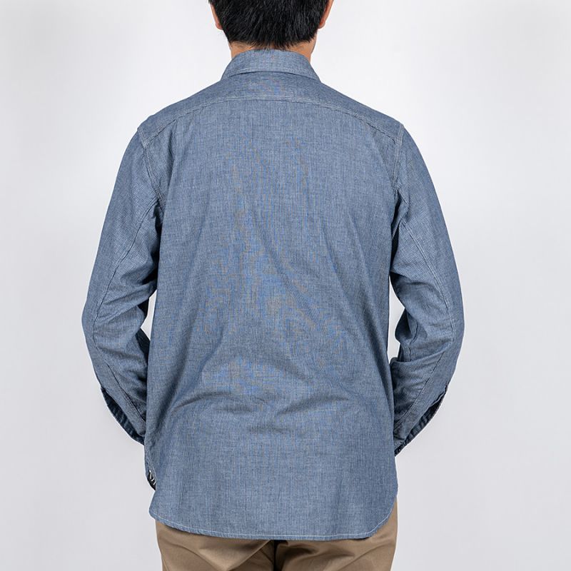 WORKERS ワーカーズ Lt Work Shirt, Lt Chambray, Stripe ライトワークシャツ ライトシャンブレーストライプ