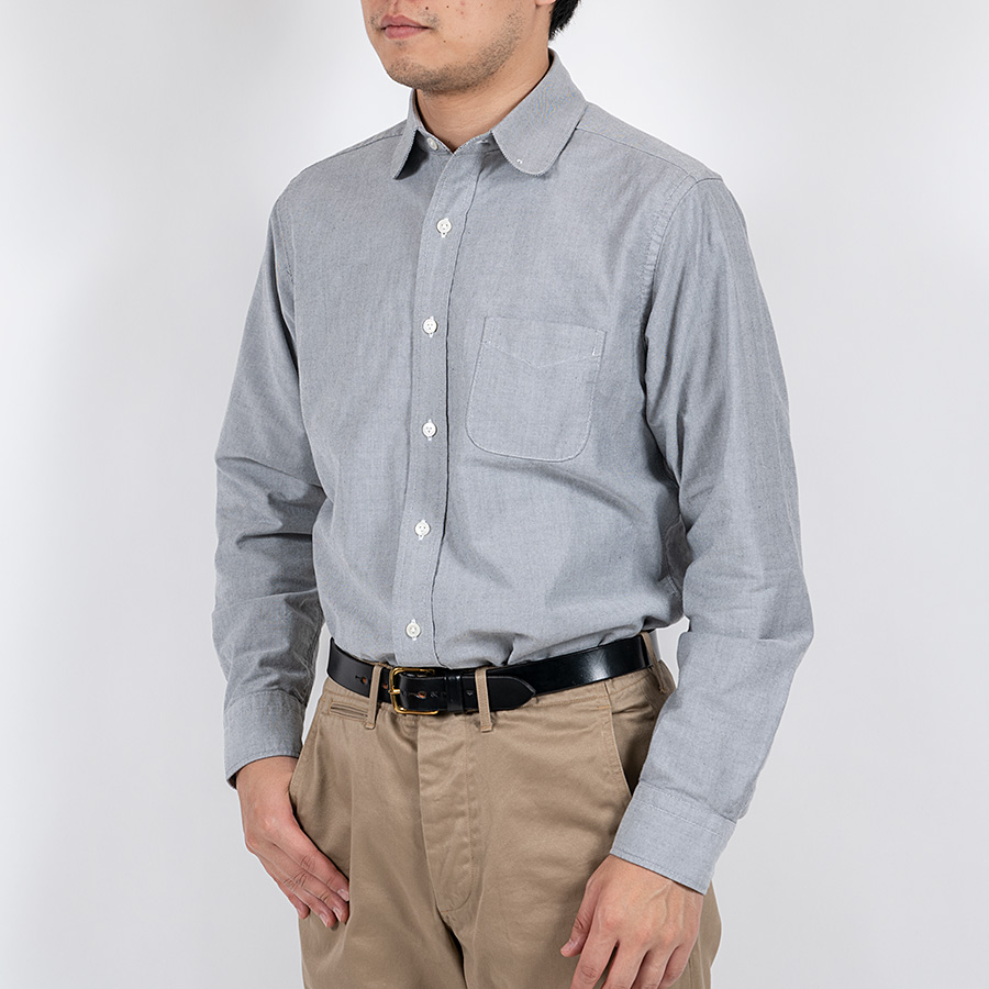WORKERS ワーカーズ Pinhole Shirt, Black Grey Supima Oxford ピンホールシャツ ブラックグレイスーピマオックスフォード