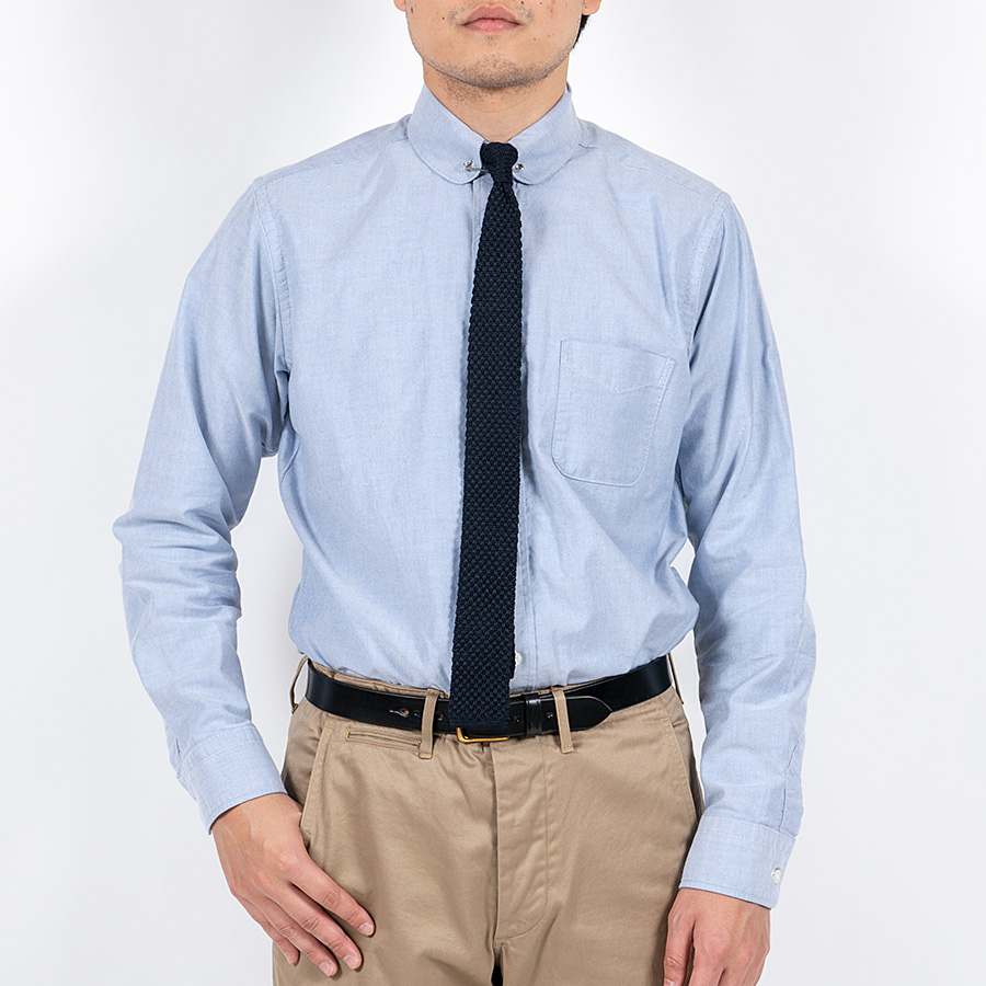 WORKERS ワーカーズ Pinhole Shirt, Blue Supima Oxford ピンホールシャツ ブルースーピマオックスフォード