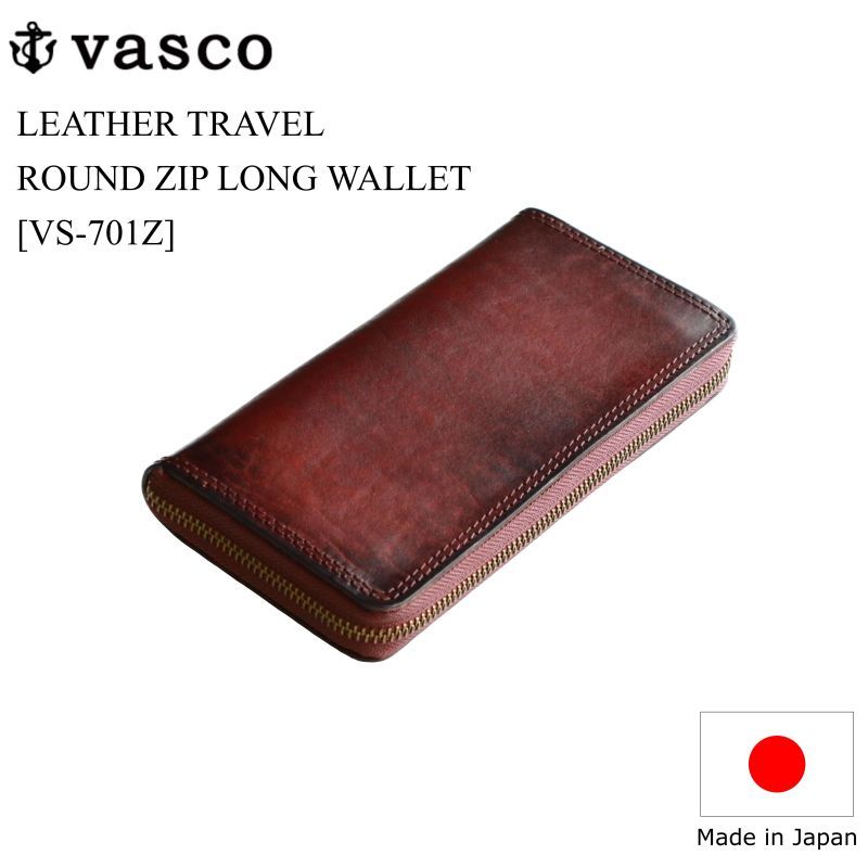 vasco ヴァスコ LEATHER TRAVEL ROUND ZIP LONG WALLET レザートラベル