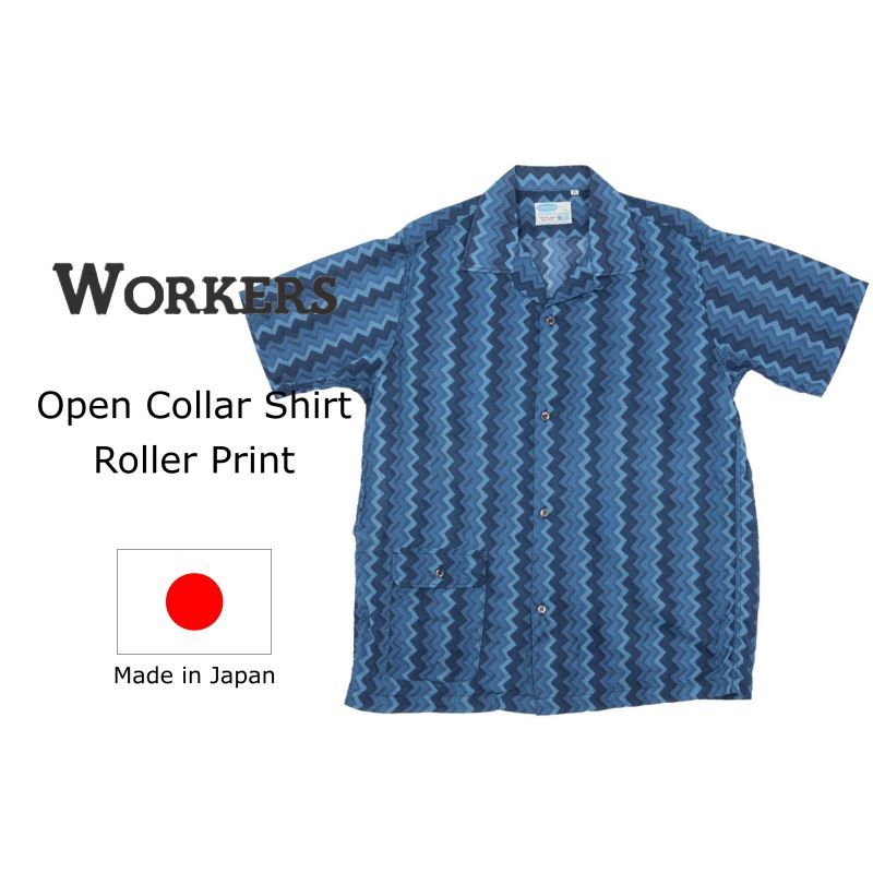 WORKERS ワーカーズ Open Collar Shirt, オープンカラーシャツ