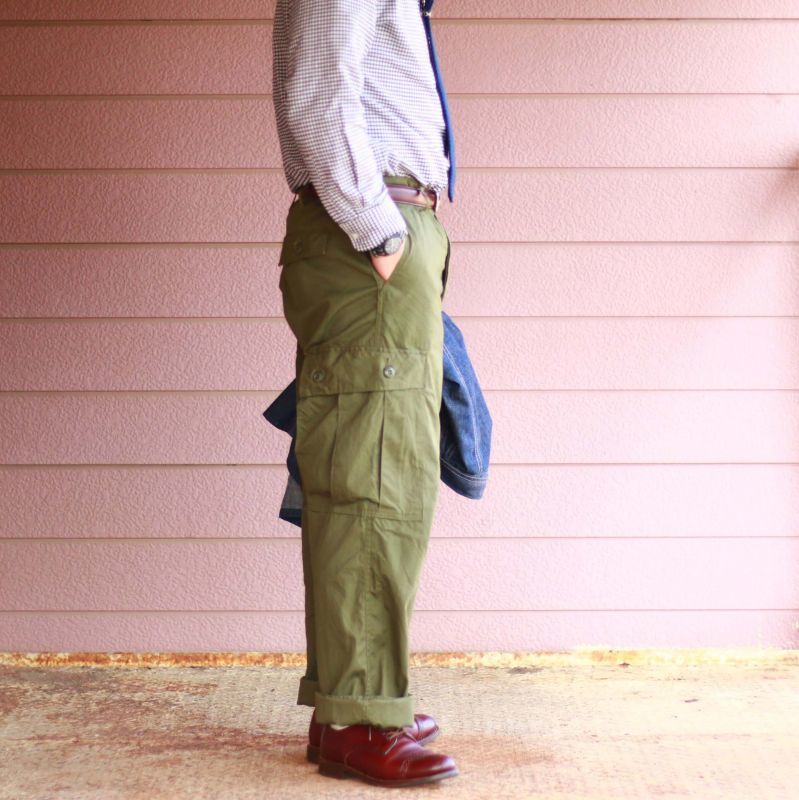 Buzz Rickson's バズリクソンズ TOROUSERS,MEN'S COTTON WIDE RESISTANT POPLIN OLIVE GREEN ARMY SHADE 107 ジャングルファティーグパンツ 初期型