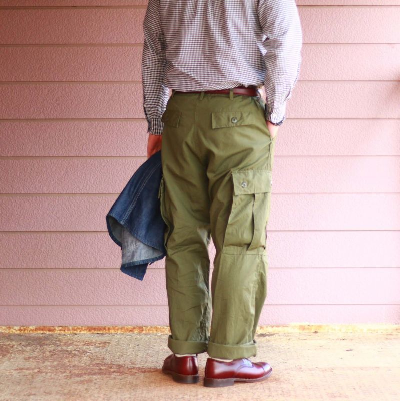 Buzz Rickson's バズリクソンズ TOROUSERS,MEN'S COTTON WIDE RESISTANT POPLIN OLIVE GREEN ARMY SHADE 107 ジャングルファティーグパンツ 初期型