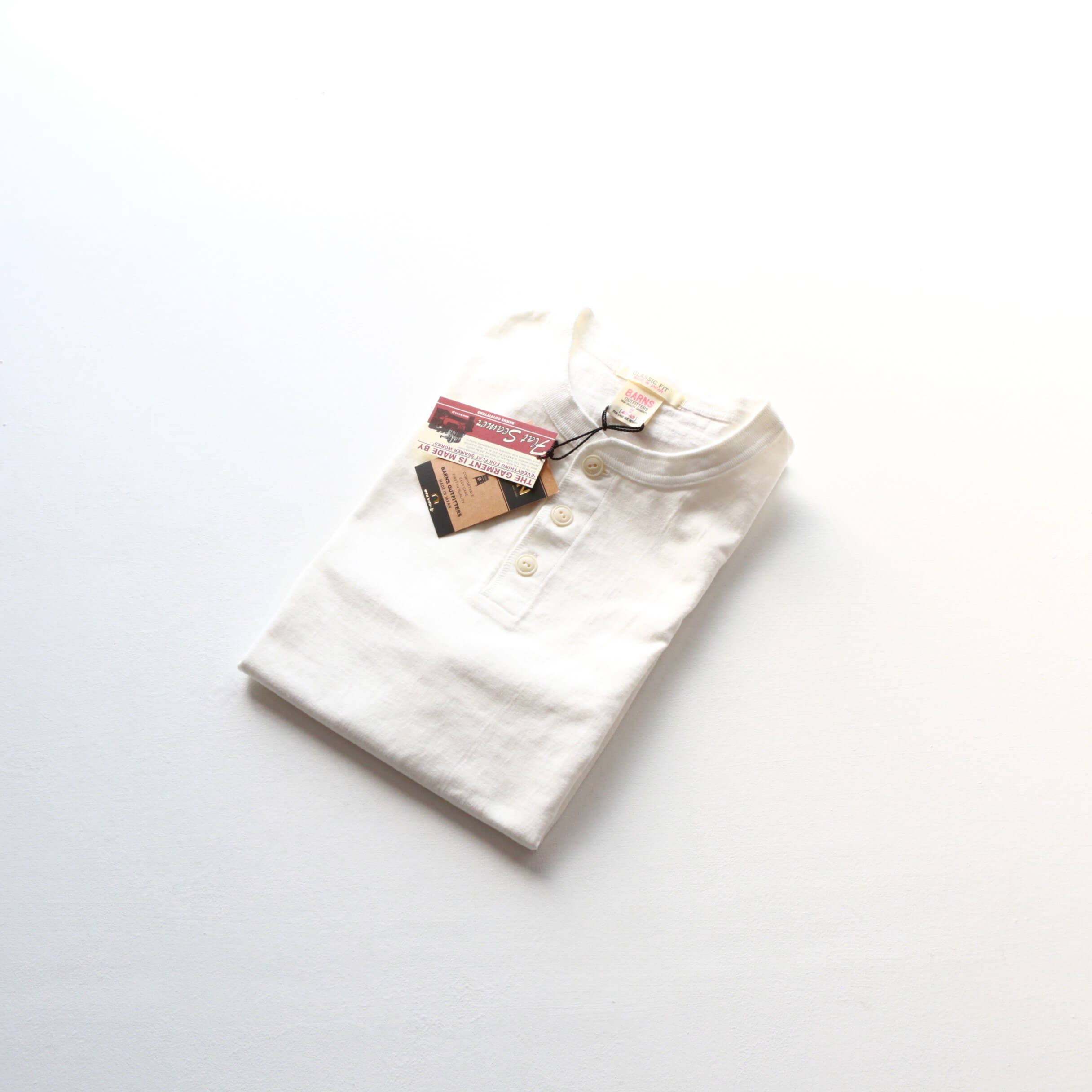 【完売モデル】　BARNS ヘンリーネック　ヴィンテージ　90s 日本製 STANDARD” 14/- COZUNヘンリーネック Tシャツ BR-8146 – BARNS