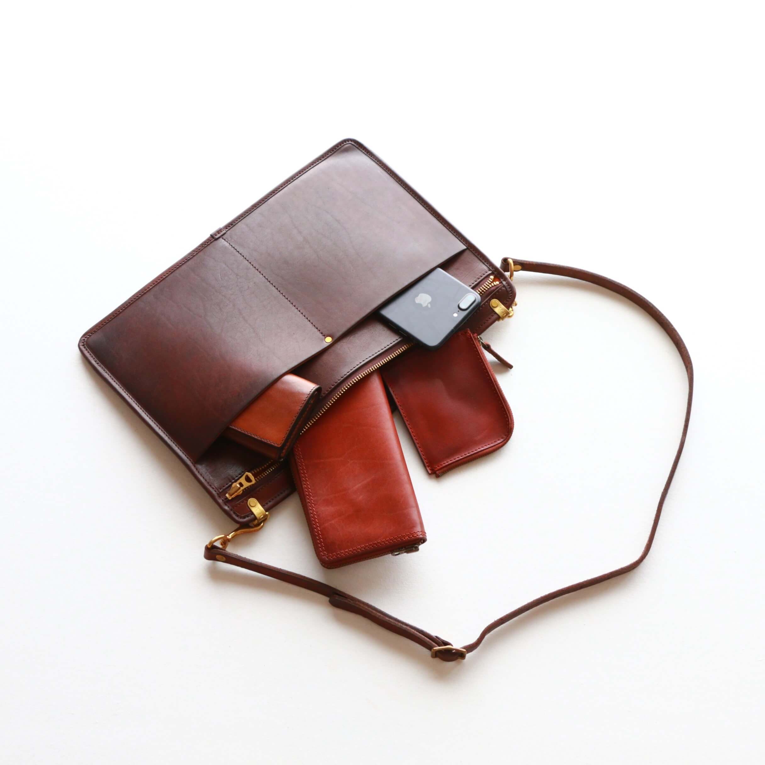vasco ヴァスコ LEATHER 3WAY SAKOSSHU レザー3WAYサコッシュ ブラウン