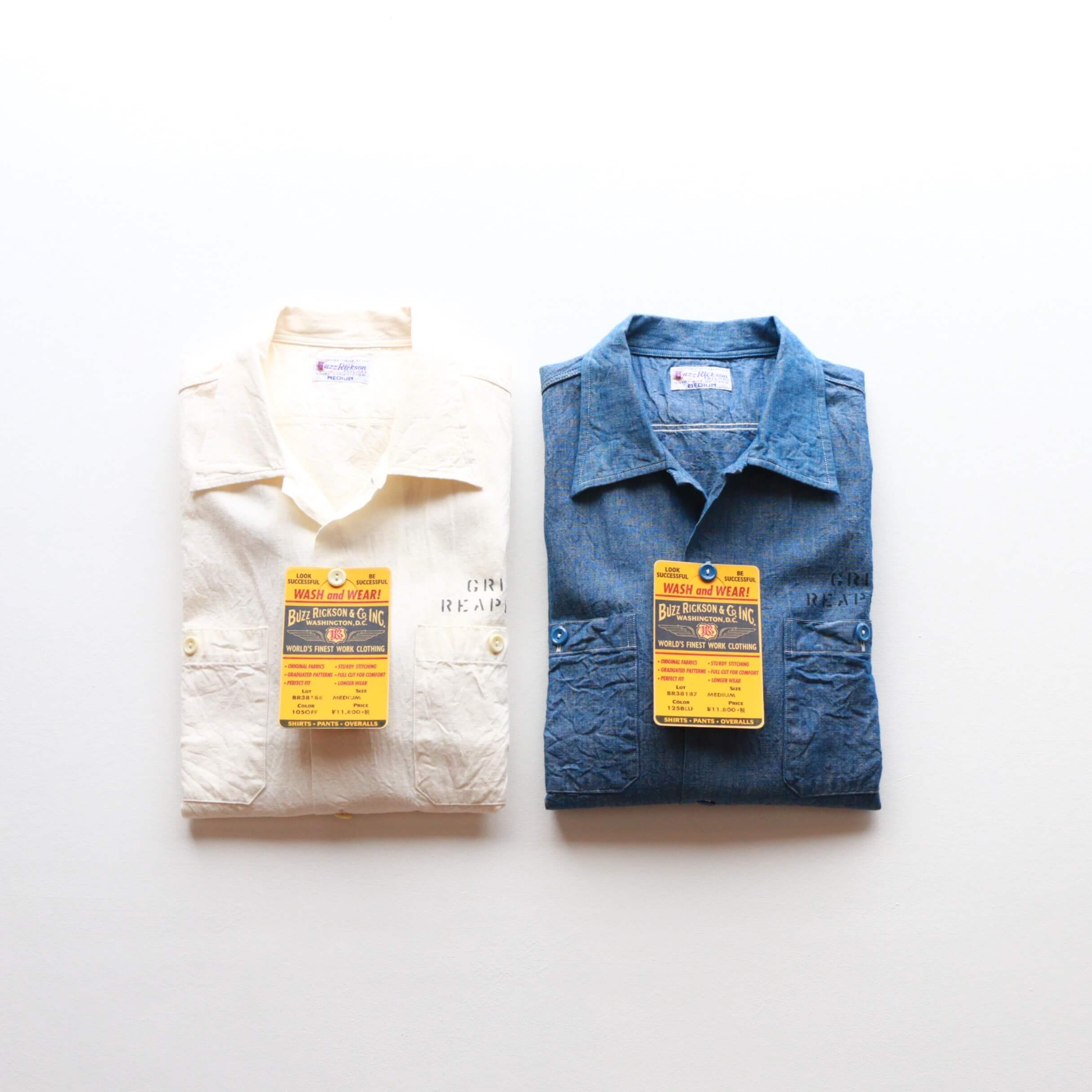 Buzz Rickson's バズリクソンズ BLUE CHAMBRAY S/S WORK SHIRT GRIM