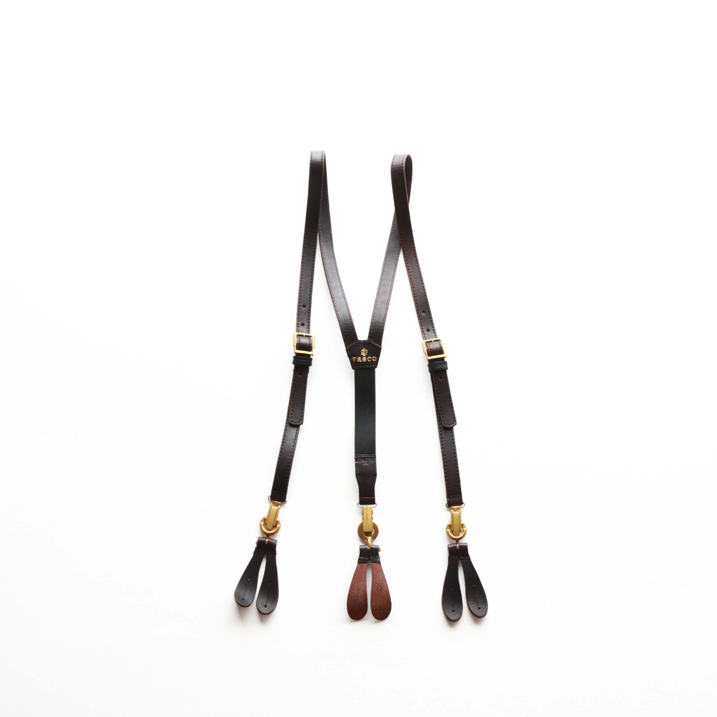 vasco ヴァスコ LEATHER SUSPENDER レザーサスペンダー ブラック