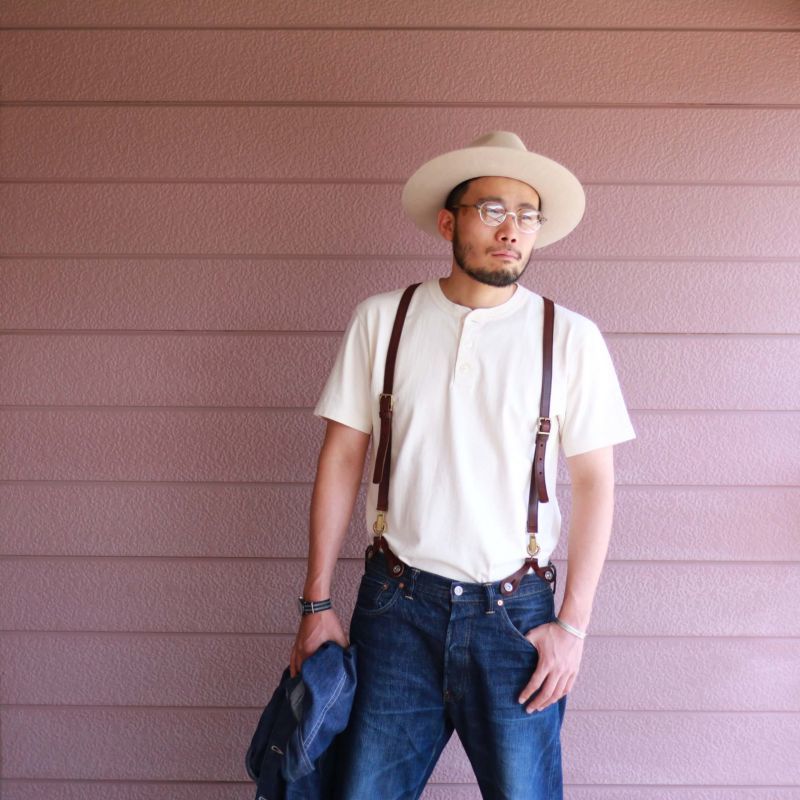 vasco ヴァスコ LEATHER SUSPENDER レザーサスペンダー ブラウン