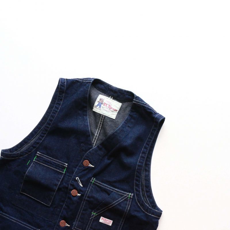 TCB jeans TCBジーンズ TABBYS VEST Selvedge Covert DENIM タビーズベスト デニム