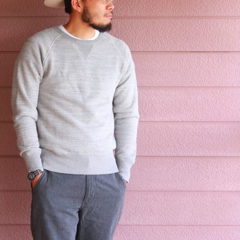 Barns Outfitters バーンズアウトフィッターズ Tsuri Ami Raglan L S Crew Sweat 吊り編みスウェットシャツ グレイ Qurious キュリアス 新潟 通販