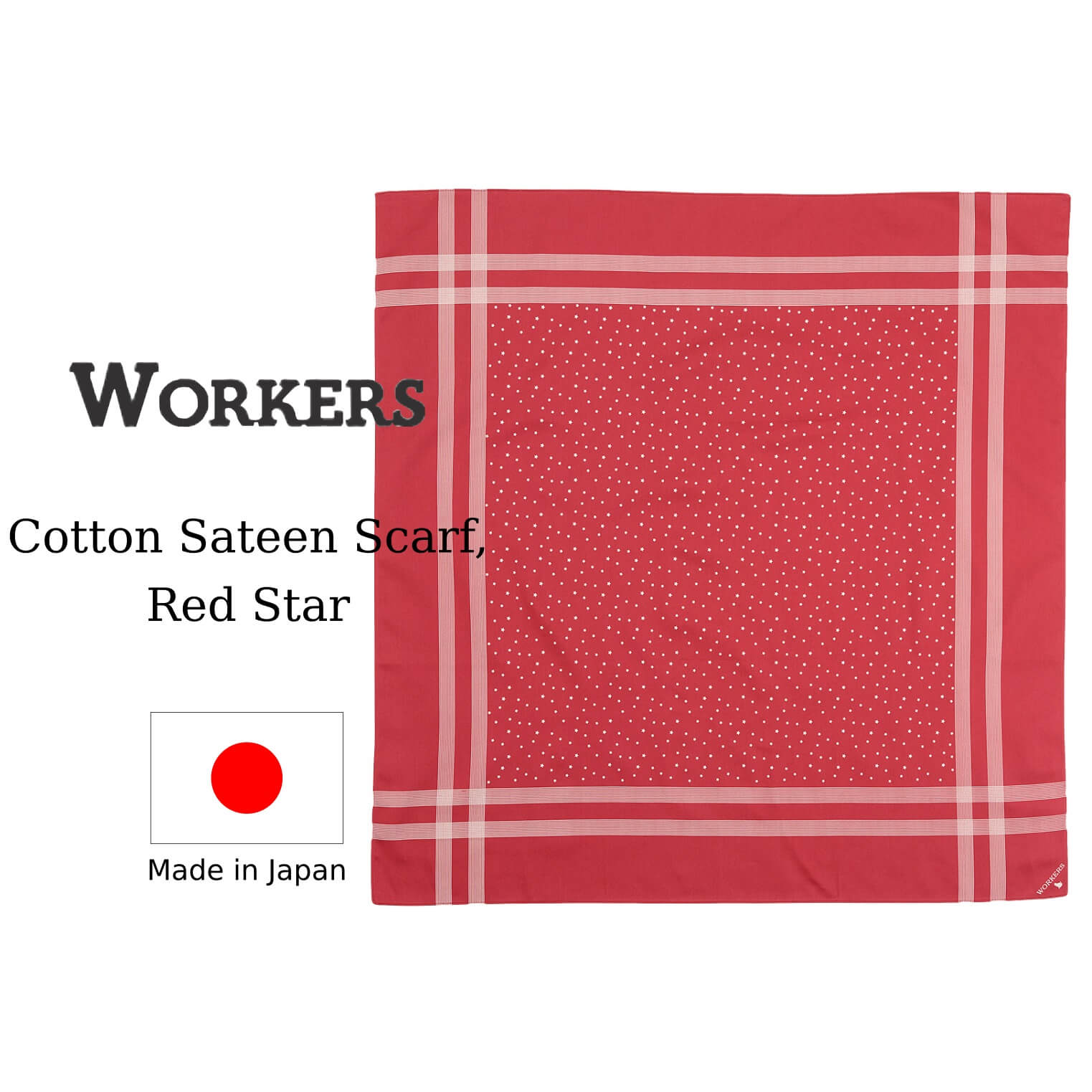 WORKERS ワーカーズ Cotton Sateen Scarf, コットンサテンスカーフ