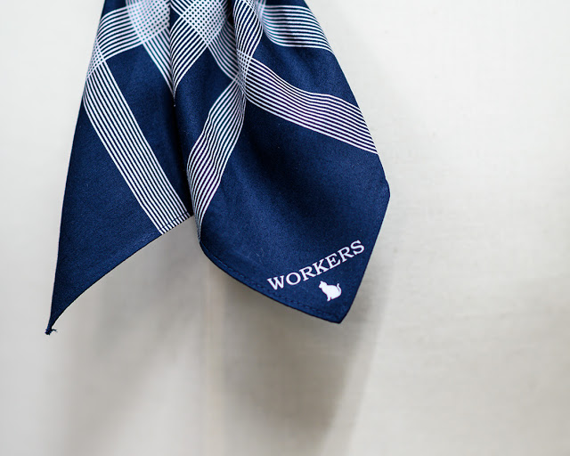 WORKERS ワーカーズ Cotton Sateen Scarf, コットンサテンスカーフ