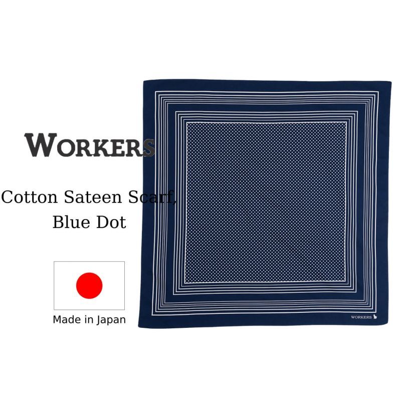 WORKERS ワーカーズ Cotton Sateen Scarf, コットンサテンスカーフ