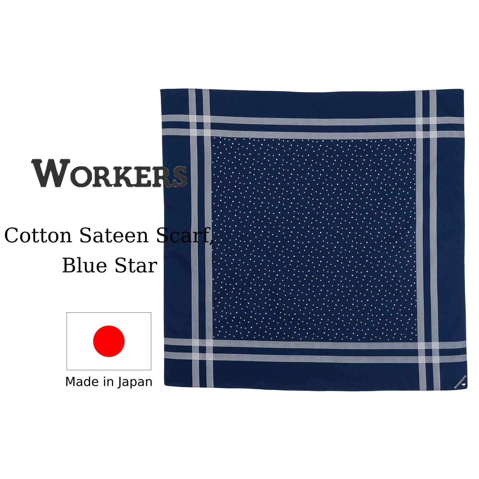 WORKERS ワーカーズ Cotton Sateen Scarf, コットンサテンスカーフ