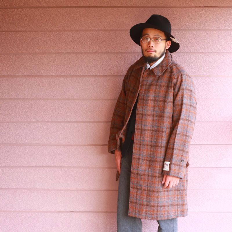 TWEED/ステンカラーコート/L/ウール/BRW RESEARCH 19AW/ハリスツイードバルマカーンコート/HARRIS URBAN