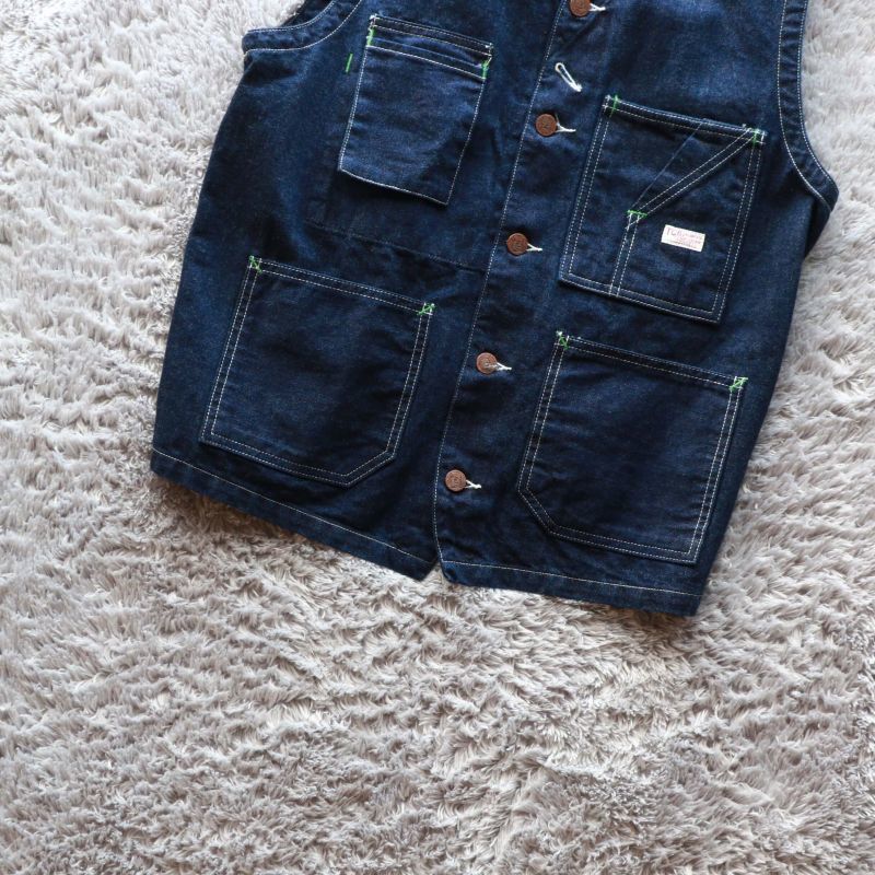 TCB jeans TCBジーンズ TABBYS VEST Selvedge Covert DENIM タビーズベスト デニム