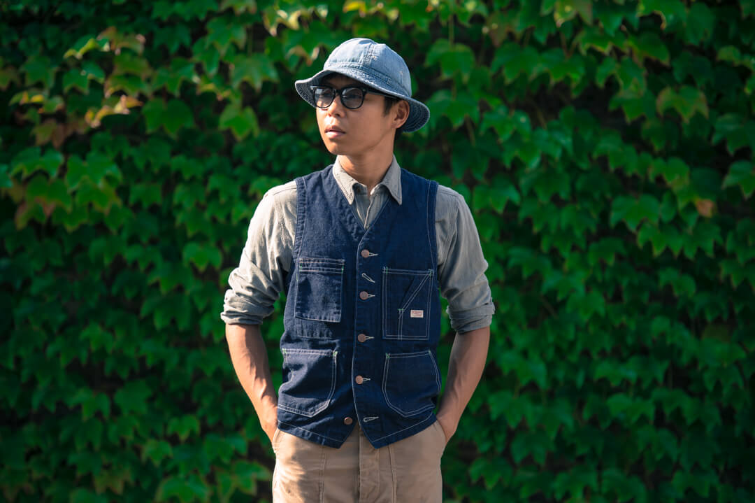 TCB jeans TCBジーンズ TABBYS VEST Selvedge Covert DENIM タビーズベスト デニム