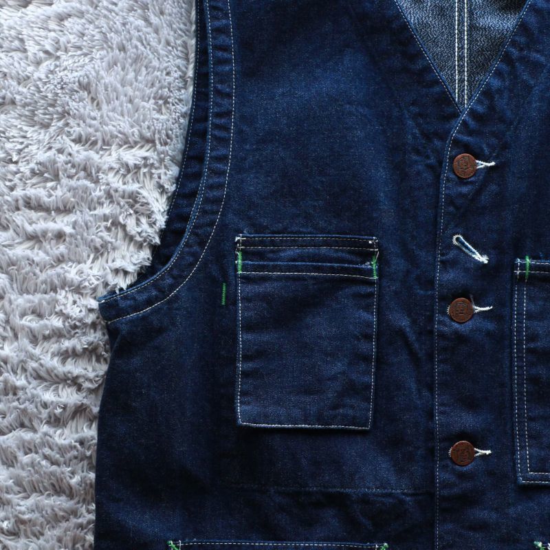 TCB jeans TCBジーンズ TABBYS VEST Selvedge Covert DENIM タビーズベスト デニム