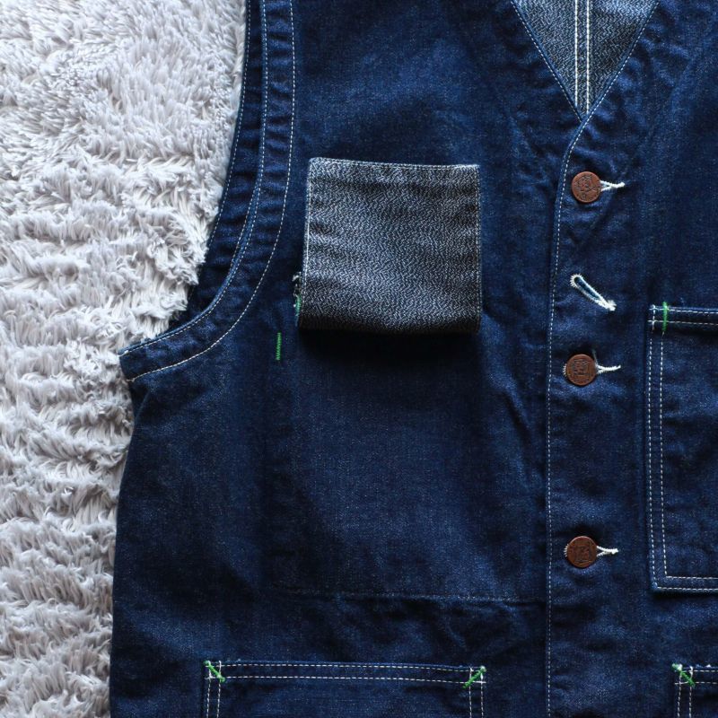 TCB jeans TCBジーンズ TABBYS VEST Selvedge Covert DENIM タビーズベスト デニム