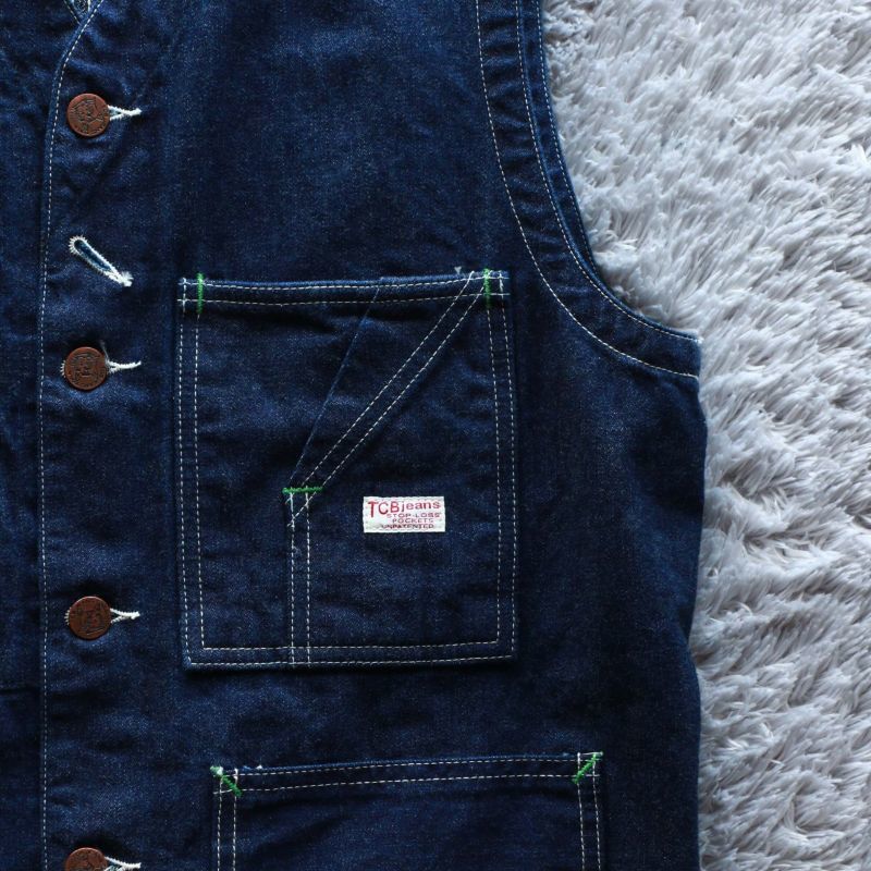 TCB jeans TCBジーンズ TABBYS VEST Selvedge Covert DENIM タビーズベスト デニム