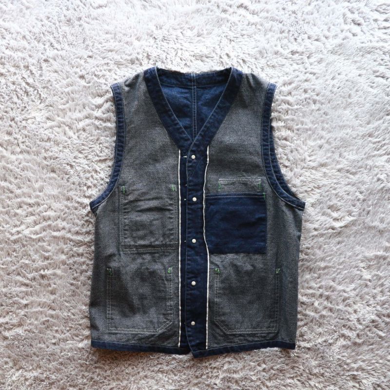 TCB jeans TCBジーンズ TABBYS VEST Selvedge Covert DENIM タビーズベスト デニム