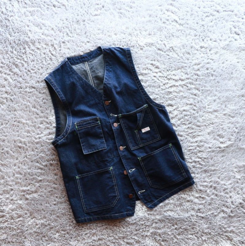 TCB jeans TCBジーンズ TABBYS VEST Selvedge Covert DENIM タビーズベスト デニム