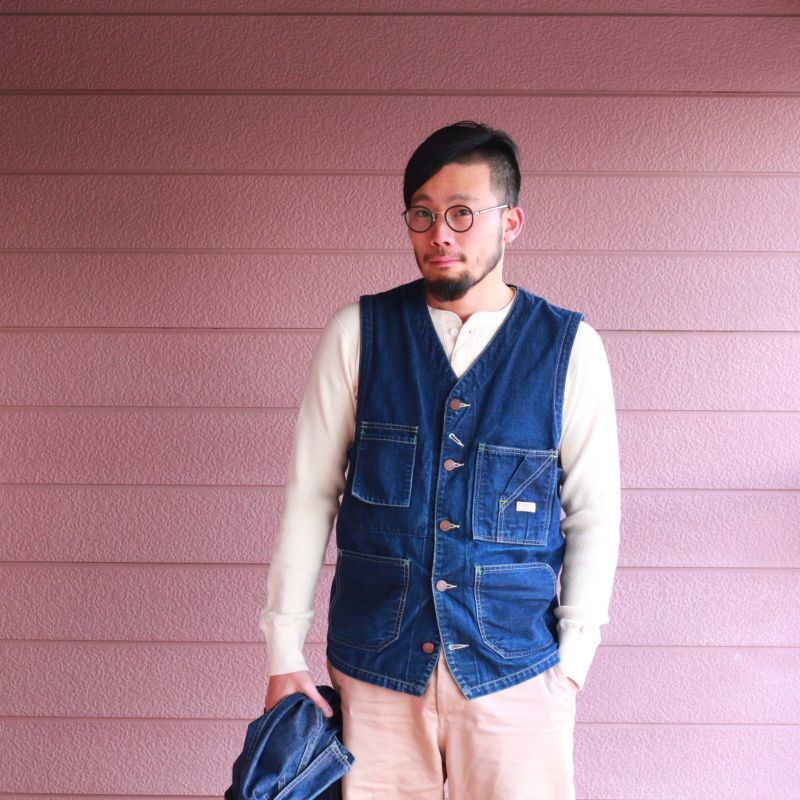 TCB jeans TCBジーンズ TABBYS VEST Selvedge Covert DENIM タビーズベスト デニム