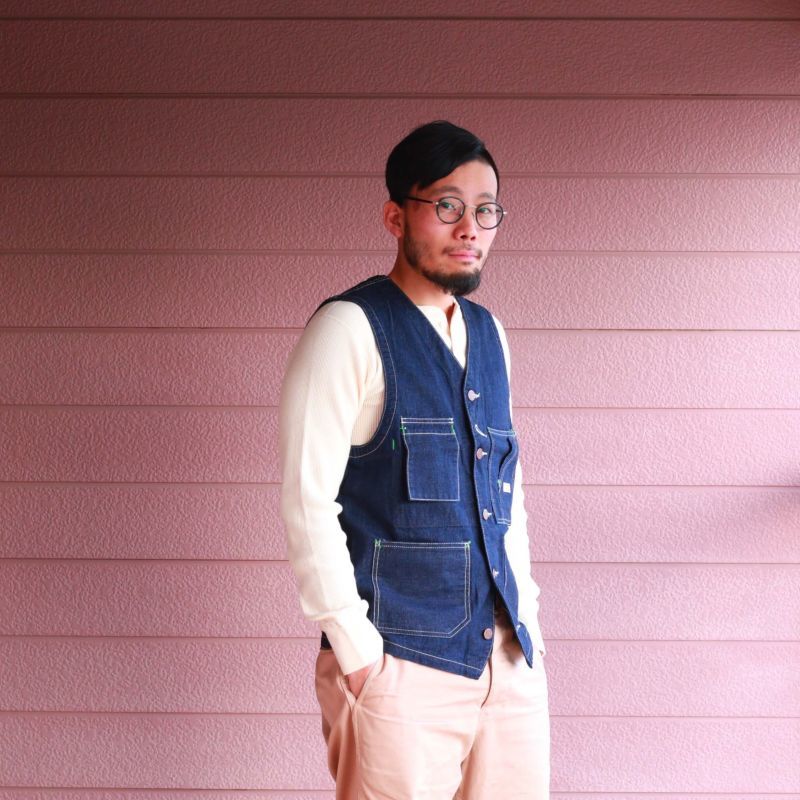 TCB jeans TCBジーンズ TABBYS VEST Selvedge Covert DENIM タビーズベスト デニム