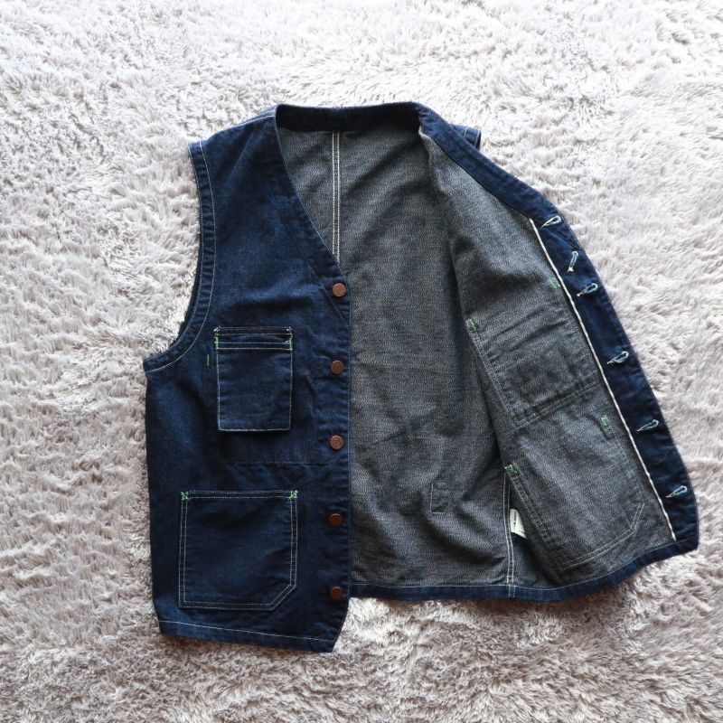 TCB jeans TCBジーンズ TABBYS VEST Selvedge Covert DENIM タビーズベスト デニム