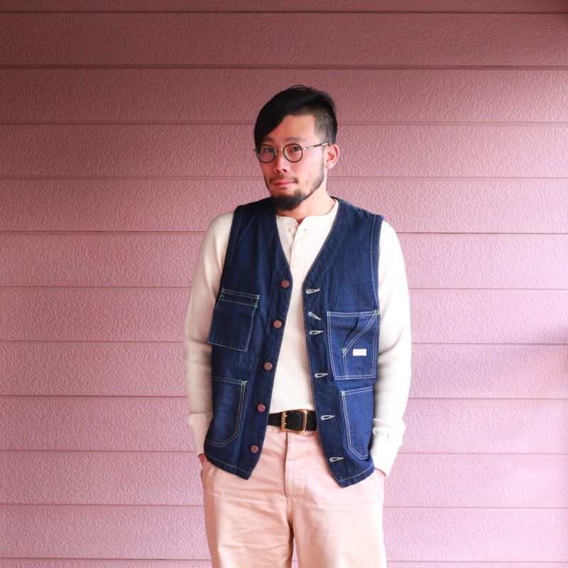 TCB jeans TCBジーンズ TABBYS VEST Selvedge Covert DENIM タビーズベスト デニム